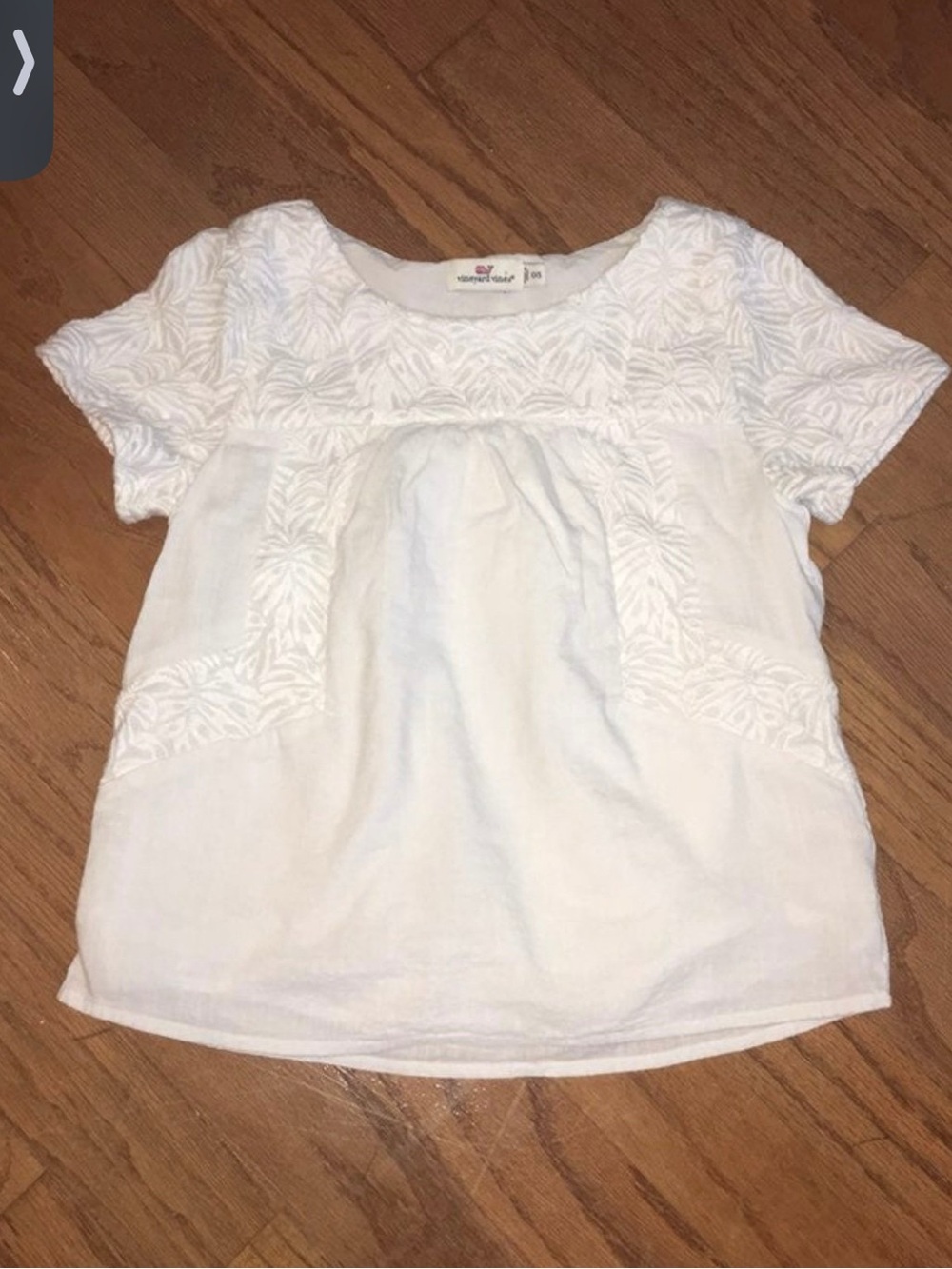 Vineyard Vines White Embroidered Short-Sleeve Blouse